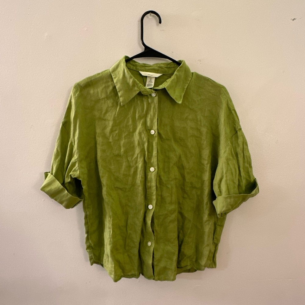 Linen button down